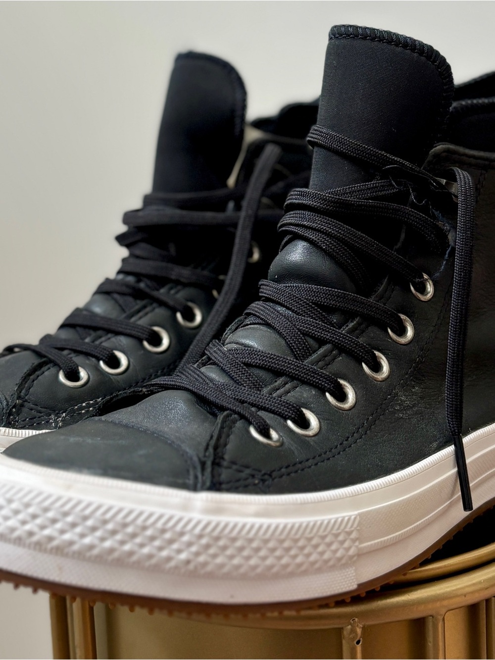 Converse Chuck Taylor Waterproof Black High-Top Sneakers with White Sole